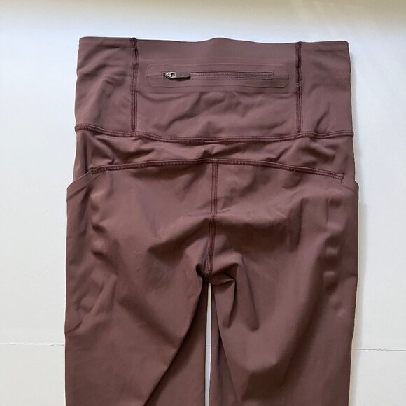 Lululemon Speed Limit Crop 23" Cherry Cola Leggings Pants Running Workout Sz  4 - Picture 15 of 16